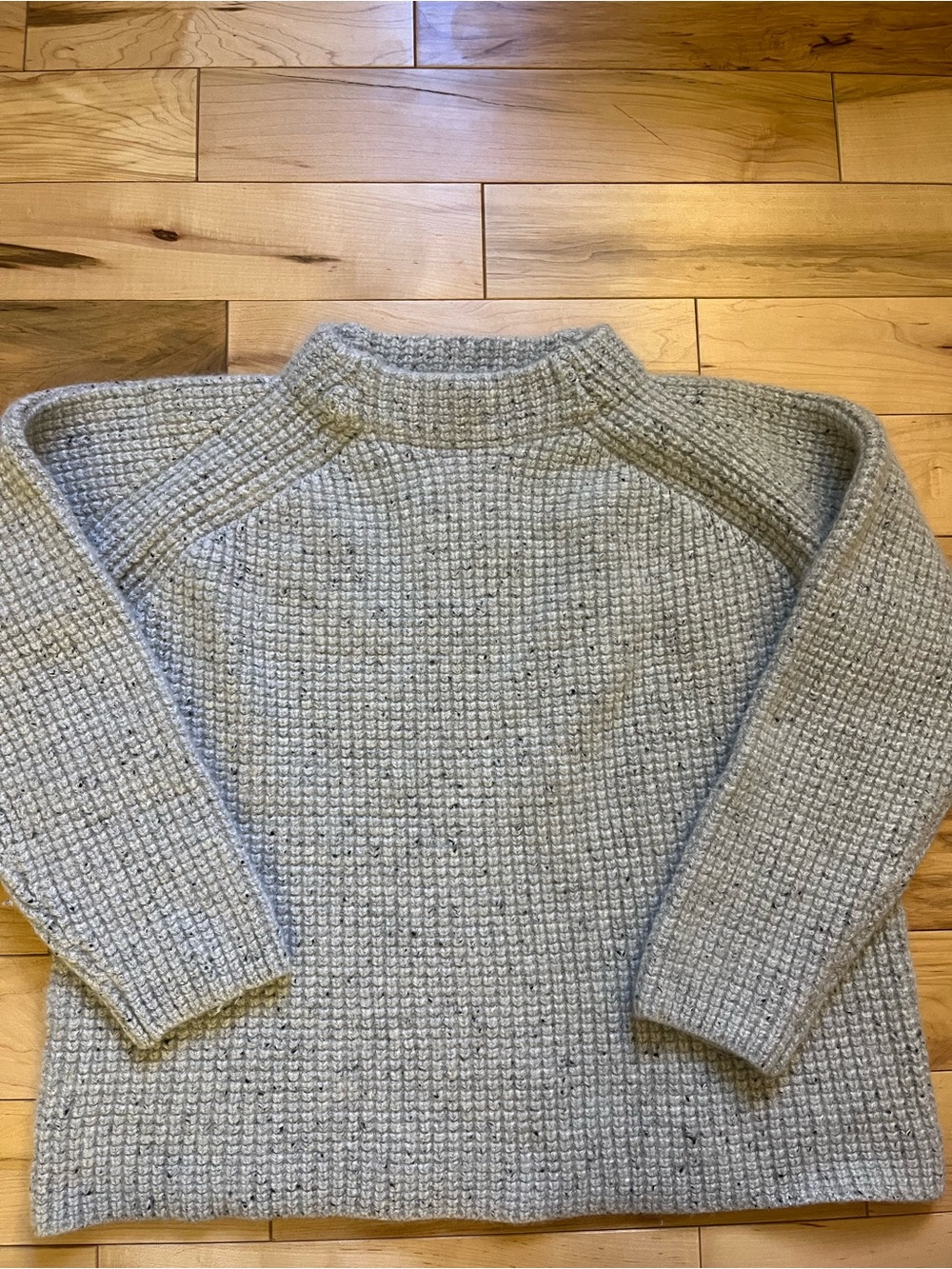 Kids Cozy Gray Waffle-Knit Sweater
